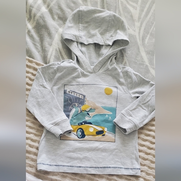 Marshalls Other - Kids Gray Hooded Car Graphic Long Sleeve Tee | Lightweight Hoodie | Toddler